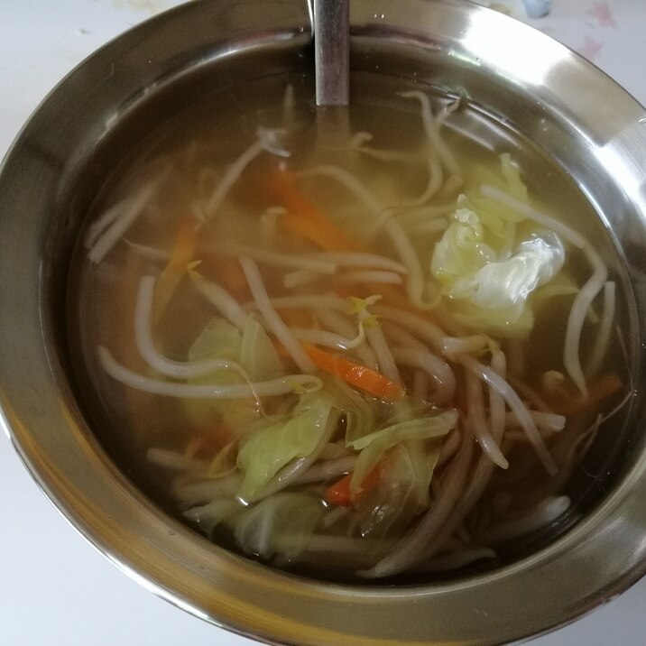 MIX野菜もやしで作る！お手軽中華風味スープ